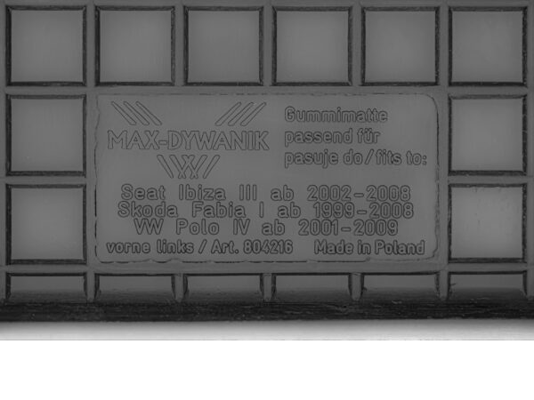 Skoda Fabia I 1999-2008 Dywaniki gumowe MAX-DYWANIK 804216 - obrazek 2