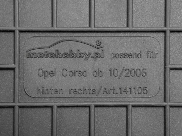 Opel Corsa D 2006-2014 Dywaniki gumowe MOTOHOBBY PRZÓD 141105/2 - obrazek 2